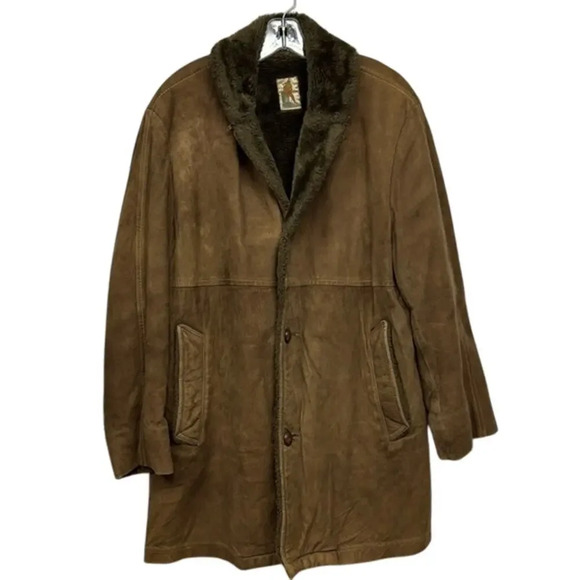 Men's Vintage Mighty Mac Sueded Leather Coat - Picture 1 of 9